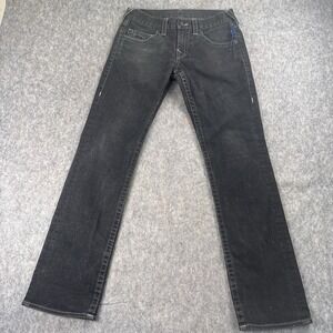 True Religion Geno No Flap Straight Denim Jeans Black Mens Size W30x31 Y2K USA